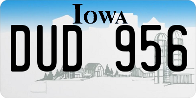 IA license plate DUD956