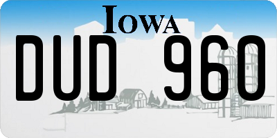 IA license plate DUD960