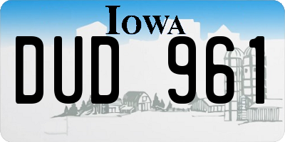 IA license plate DUD961