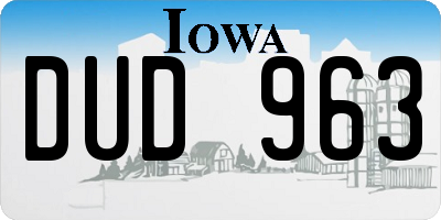 IA license plate DUD963