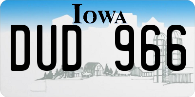 IA license plate DUD966