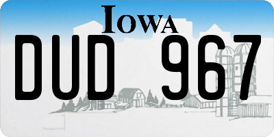 IA license plate DUD967