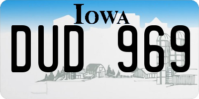 IA license plate DUD969