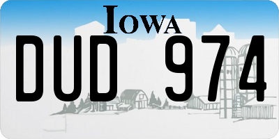 IA license plate DUD974