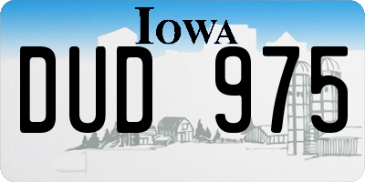 IA license plate DUD975