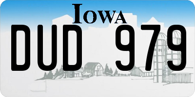 IA license plate DUD979