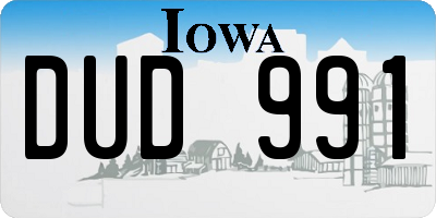 IA license plate DUD991
