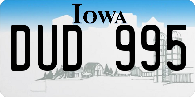 IA license plate DUD995