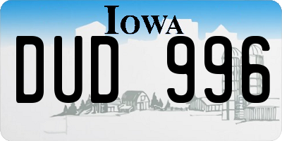 IA license plate DUD996