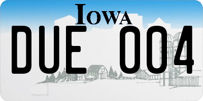 IA license plate DUE004