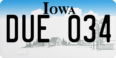 IA license plate DUE034