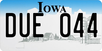 IA license plate DUE044