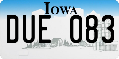 IA license plate DUE083