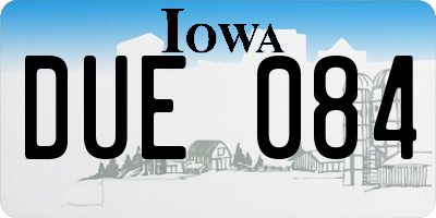 IA license plate DUE084