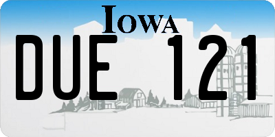IA license plate DUE121