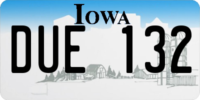 IA license plate DUE132