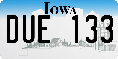 IA license plate DUE133
