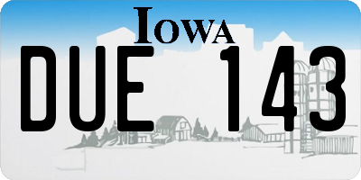 IA license plate DUE143