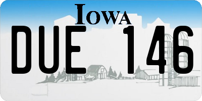IA license plate DUE146