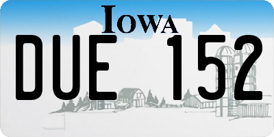 IA license plate DUE152