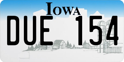 IA license plate DUE154
