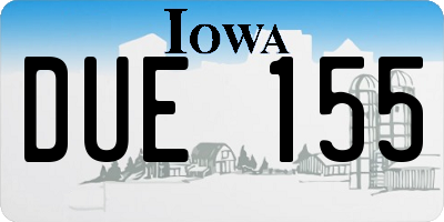 IA license plate DUE155