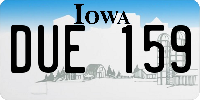 IA license plate DUE159