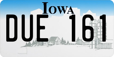 IA license plate DUE161