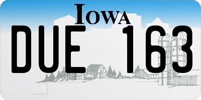 IA license plate DUE163