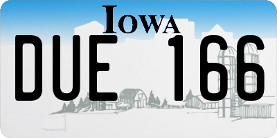 IA license plate DUE166