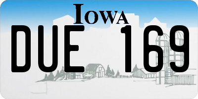 IA license plate DUE169