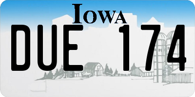 IA license plate DUE174