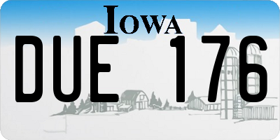 IA license plate DUE176