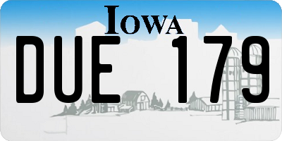IA license plate DUE179