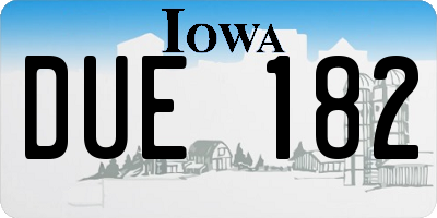 IA license plate DUE182