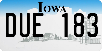 IA license plate DUE183