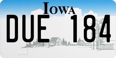 IA license plate DUE184
