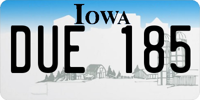 IA license plate DUE185