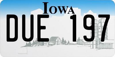 IA license plate DUE197