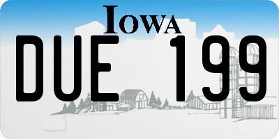 IA license plate DUE199