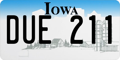 IA license plate DUE211