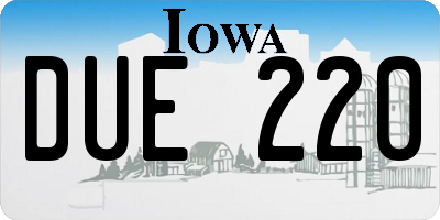 IA license plate DUE220