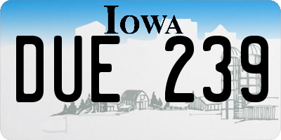 IA license plate DUE239