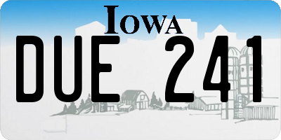 IA license plate DUE241