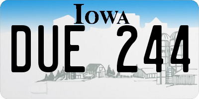 IA license plate DUE244