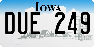 IA license plate DUE249