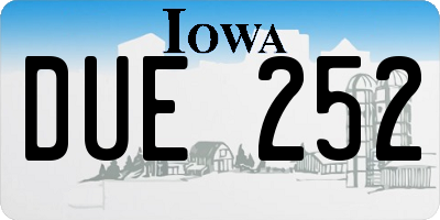 IA license plate DUE252