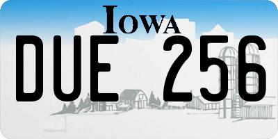 IA license plate DUE256