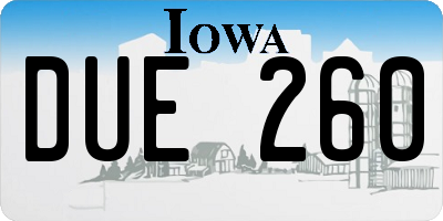 IA license plate DUE260