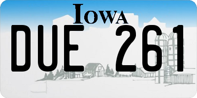 IA license plate DUE261